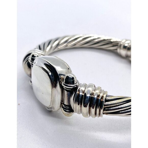 David Yurman Hinge Watch Case Bangle Bracelet 925 585 14k 6.5" - Picture 7 of 9